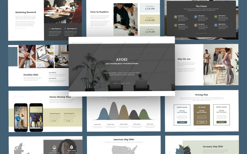 Avoei Marketing Report PowerPoint Template