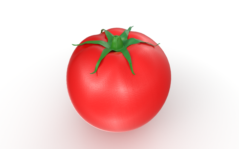 低多边形的三维红番茄模型