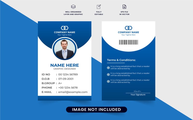Modelo de cartão de identificação da empresa
