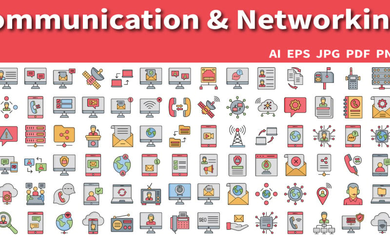 通信与网络图标| AI | EPS | SVG