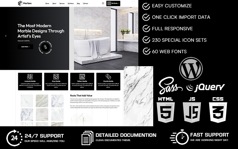 Marbex - Marble & Tiles WordPress-tema