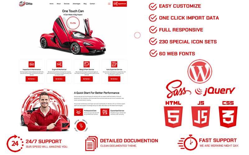 Otto - Tema WordPress para conserto de carros