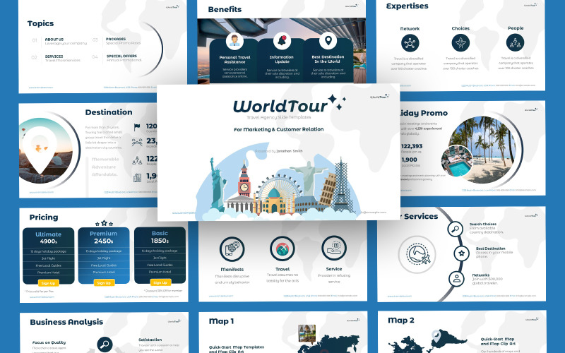 Szablon programu PowerPoint World Travel Agency