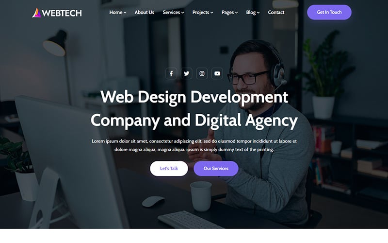 Webtech — адаптивный HTML5-шаблон веб-сайта служб веб-разработки