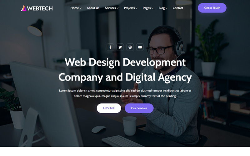 Webtech - Modèle de site Web réactif HTML5 pour services de développement Web