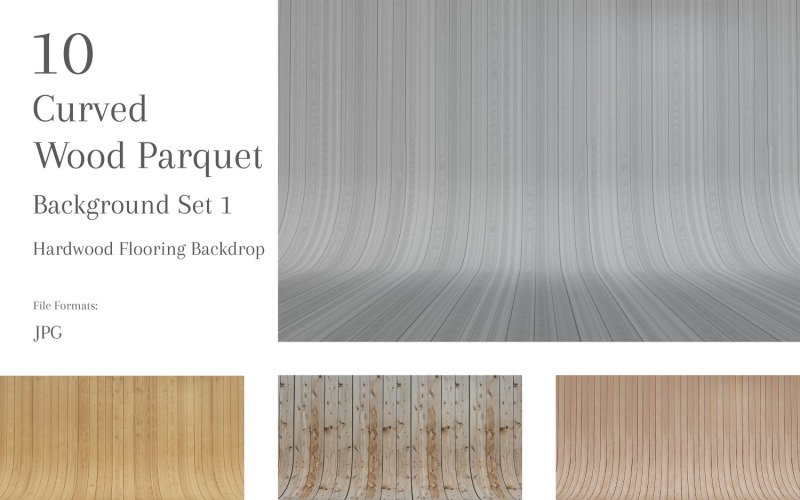 10 Curved Wood Parquet Hardwood interior background Set 1