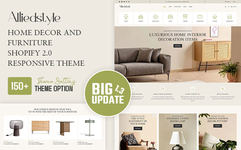 Alliedstyle -现代家具店多功能响应式shopify主题2.0