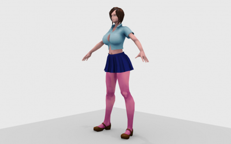 Anime Hot girl Model 3D - Obj i Blender