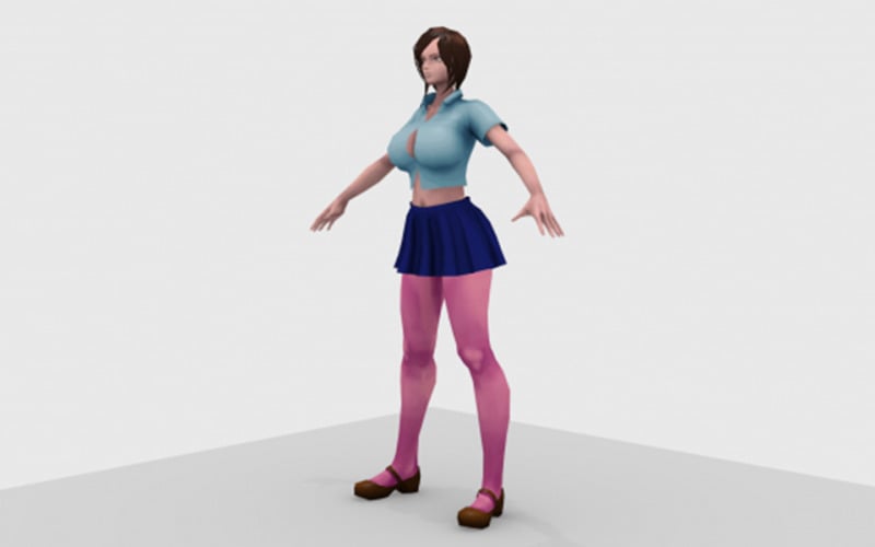 动画热女孩3D模型- Obj和搅拌机