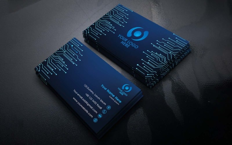 Professional Technology Business Card Design -  Corporate Identity