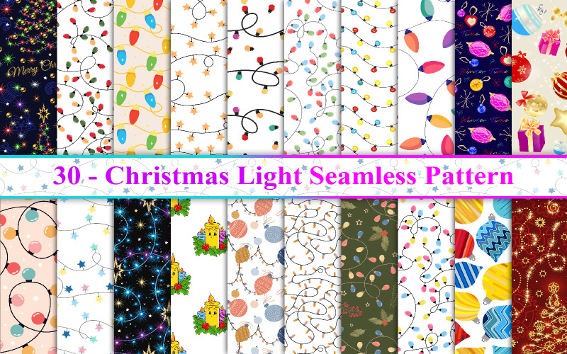 Kerstmis licht naadloos patroon, Kerstmis naadloos patroon, Kerstmispatroon