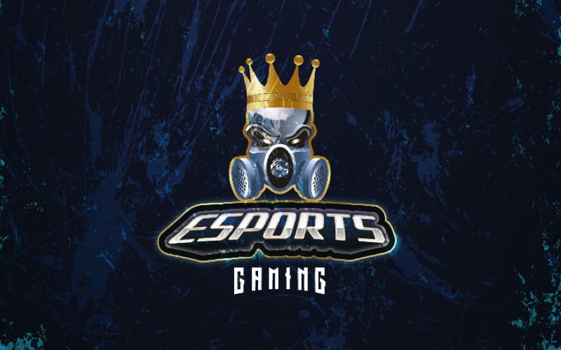 Logotipo del juego Esport Skull y Gold Crown para el equipo