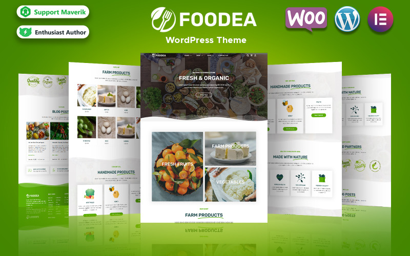 Foodea - Ekologisk mat WordPress Elementor Theme