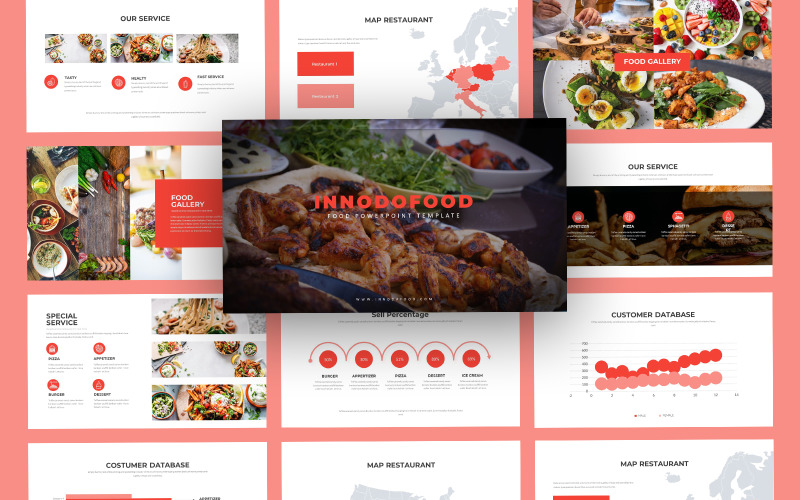 Indifood Food kulináris PowerPoint sablon