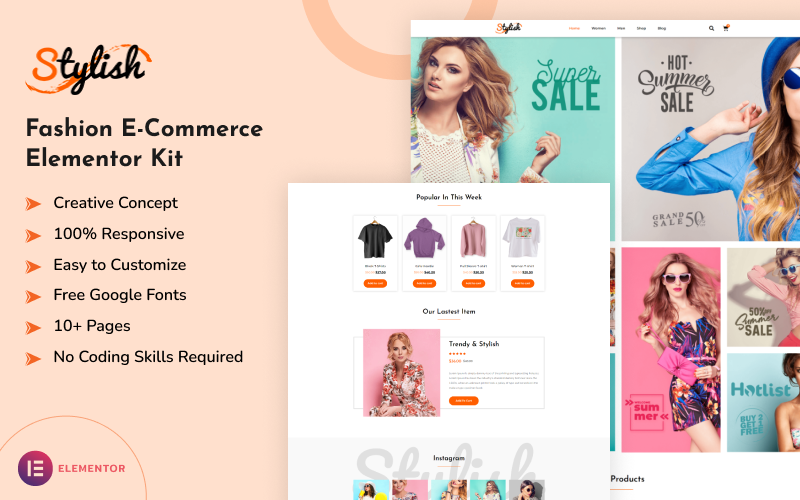 Stijlvol - Mode E-commerce Elementor Kit