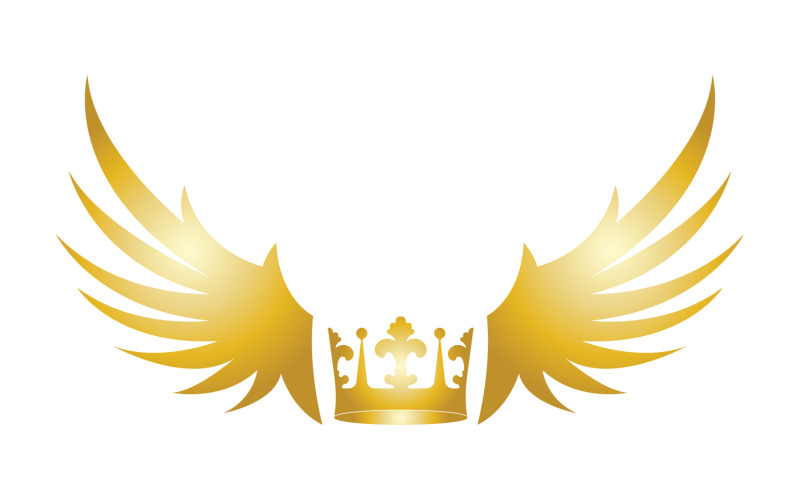 Wings Crown Logo en symbool Vector 5