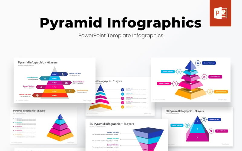 Conceptions de modèle d'infographie pyramide PowerPoint