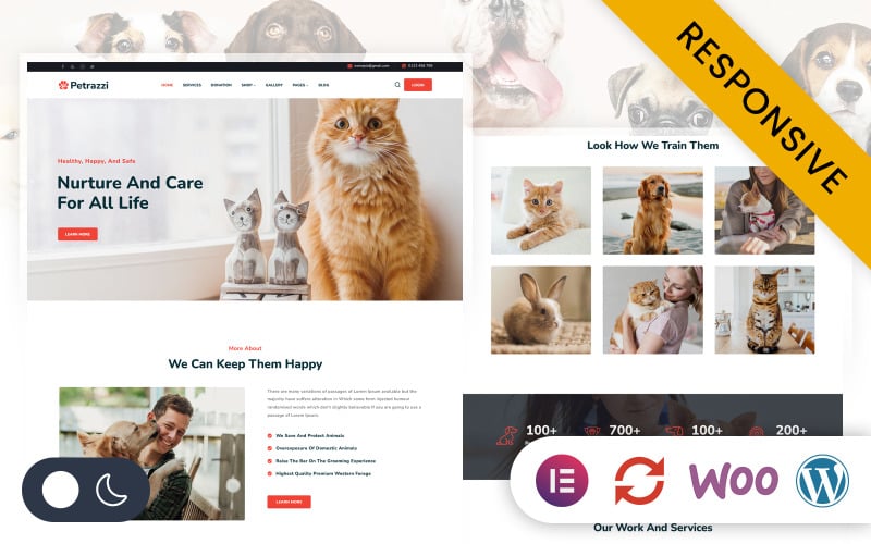 Petrazzi - Pets Care Service Elementor WordPress Responsive Theme