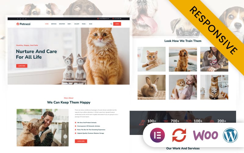 Petrazzi - Pets Care Service Elementor WordPress тема