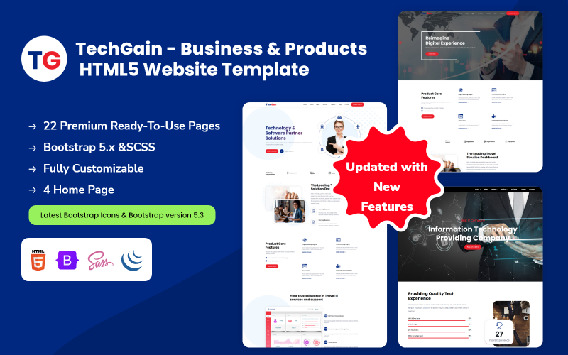 TechGain - Business & Products HTML5-webbplatsmall