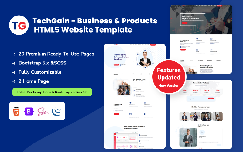 TechGain - Business & Products HTML5 Website Template