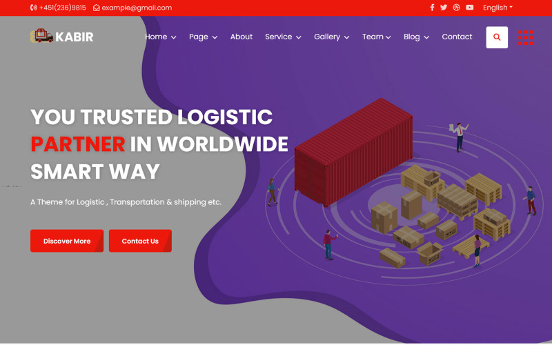 Kabir - Modello di sito web per società di logistica e traslochi