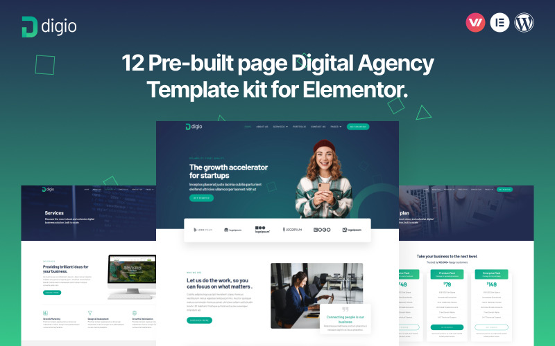 Digio - Premium Digital Agency Elementor-sjabloonkit