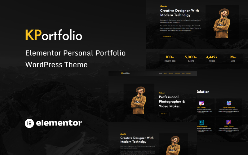 KPortfolio - Persoonlijk portfolio WordPress-thema