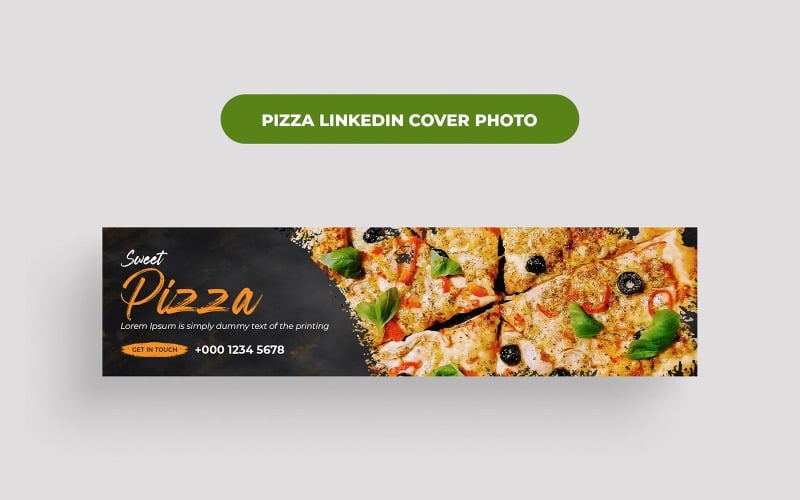 Pizza LinkedIn omslagfoto ontwerp