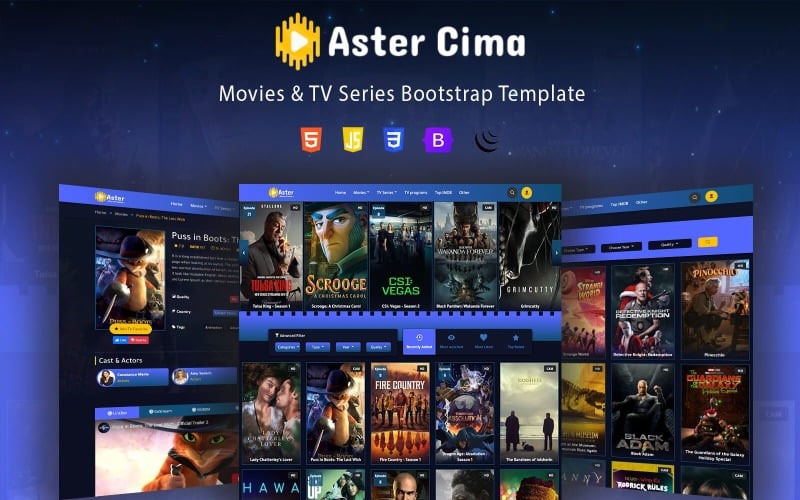 Aster Cima — szablon Html filmów i seriali telewizyjnych