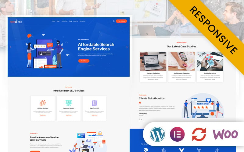 SeoTex - Digital marketing & SEO Service Elementor WordPress Responsive Theme