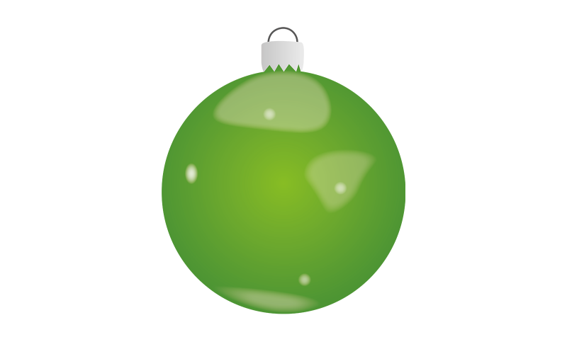 圣诞球绿色插图矢量