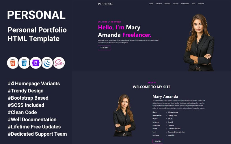 Personal - Multipurpose Personal Portfolio HTML Template