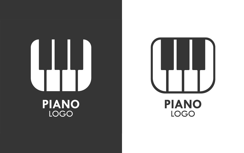 Simbolo del vettore del logo della musica dei tasti del pianoforte