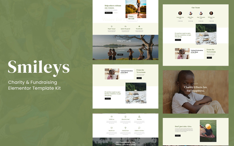 Smileys -慈善和筹款元素模板工具包