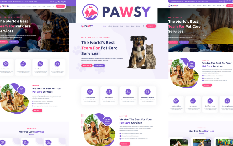 Pawsy - HTML5-Vorlage für Tierpflegedienste