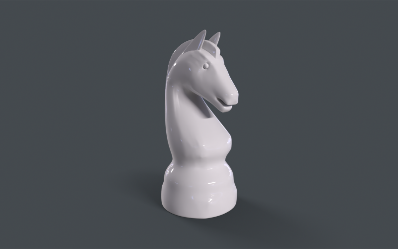 Шахматная лошадь Lowpoly 3D модель