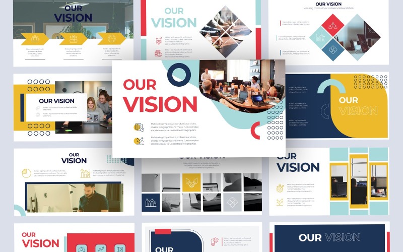 Business Vision Slides PowerPoint sablon