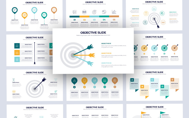 Cel biznesowy Infografika szablonu przewodniego