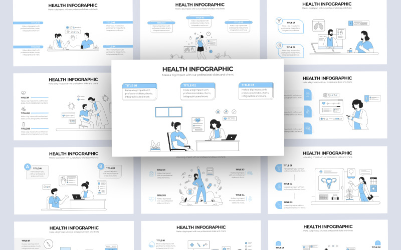 Orvosi és egészségügyi vektoros Infographic Keynote sablon