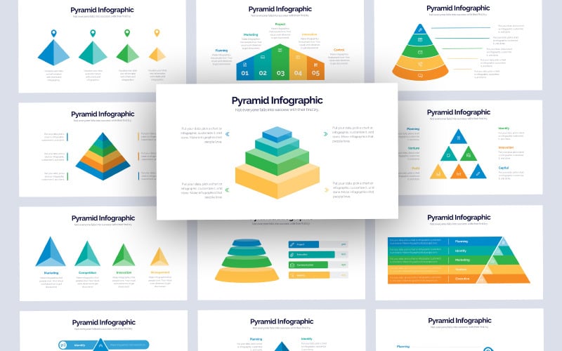 Piramida Infografika Slajdy PowerPoint Szablon