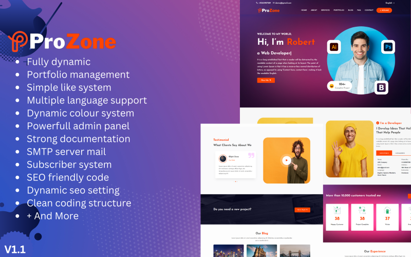 ProZone - Agencja, Personal, Firma Portfolio Skrypt Laravel