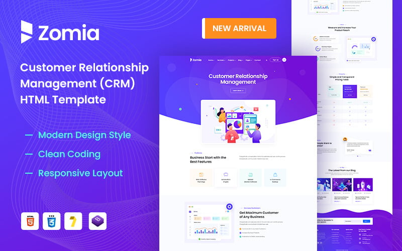 Zomia CRM & Шаблон HTML5 програмного забезпечення