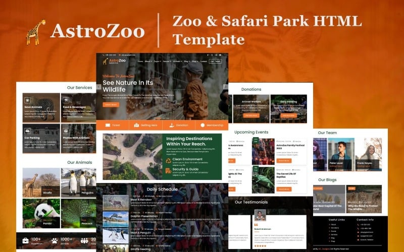 AstroZoo -动物园和野生动物园HTML5网站模板