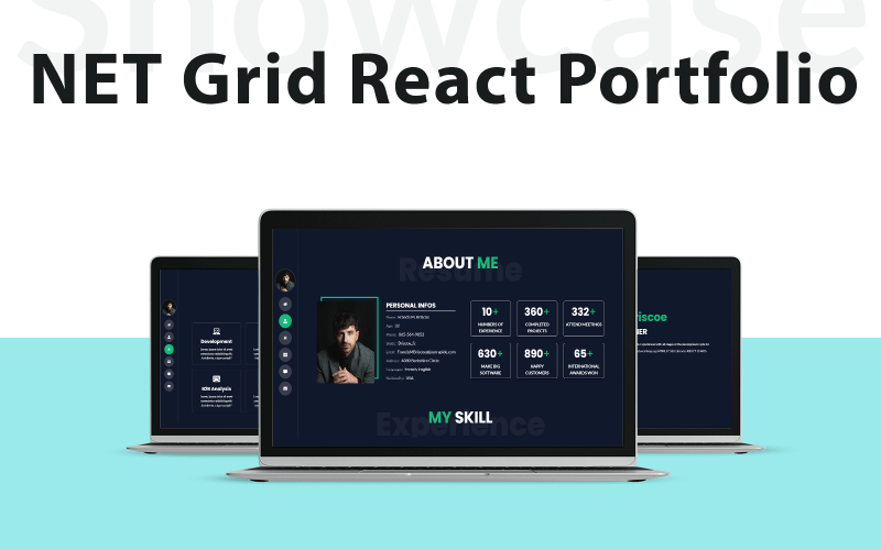 NetGrid - React投资组合Web模板