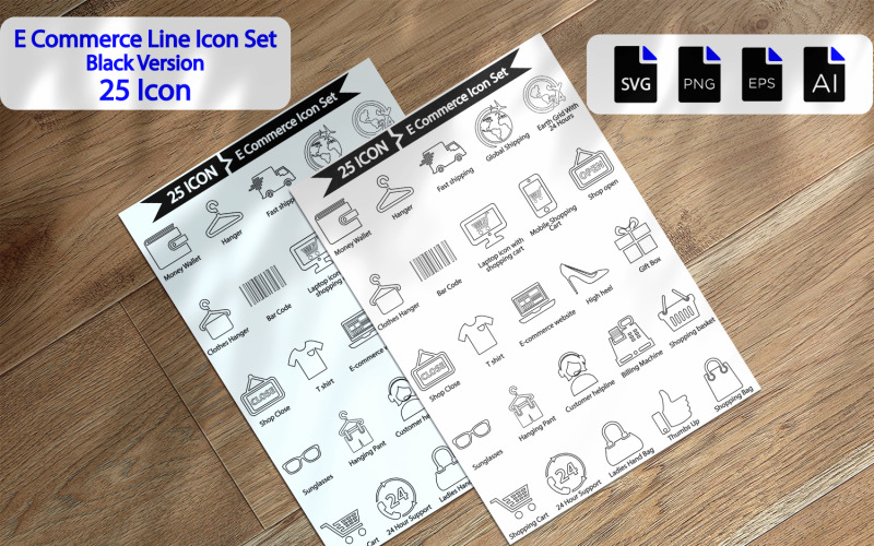 Premium E Commerce Line Icon Set