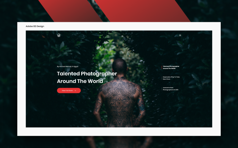 Hero Header-bestemmingspagina Adobe XD-sjabloon Vol 003