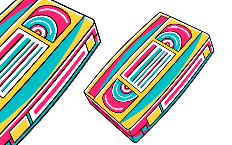 视频盒式磁带(90年代的Vibe)矢量插图