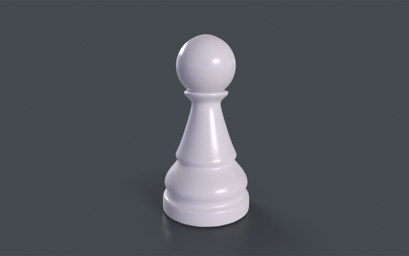Шахматная пешка Lowpoly 3D модель