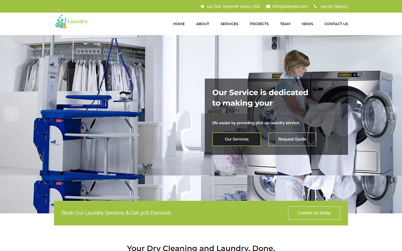 Laundry, Dry Cleaning Services Html Templates